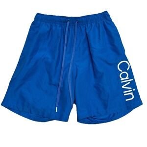 Calvin Klein Men's Swim Trunks – Bright Blue, Mesh Lined, Size M